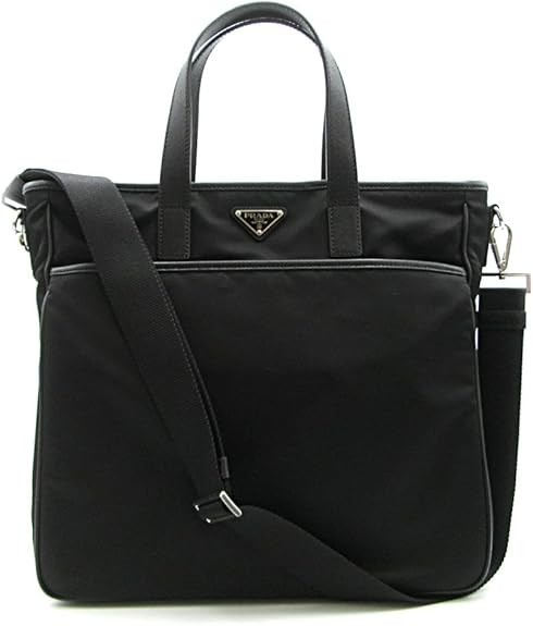 Prada Re-Nylon Tote Bag Black Nylon and Saffiano Leather 2VG033