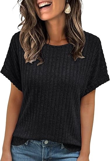 AUTOMET Women Summer Tops 2026 Spring Sweaters Dressy Casual Short Sleeve Shirts Business Blouses