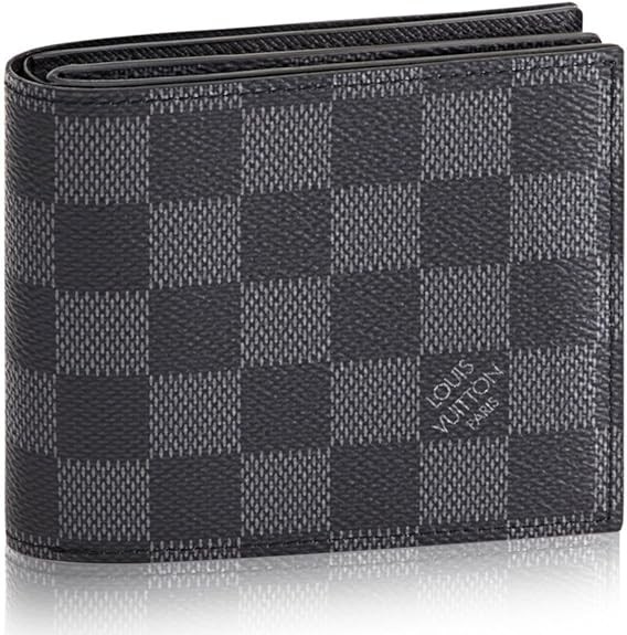 Louis Vuitton Men's [Set Item] With Official Cosmetics Box and Official Paper Bag, Louis Vuitton Wallet, Bi-Fold Wallet, Portefeuille-Amerigo NM Damier Graphite N60053