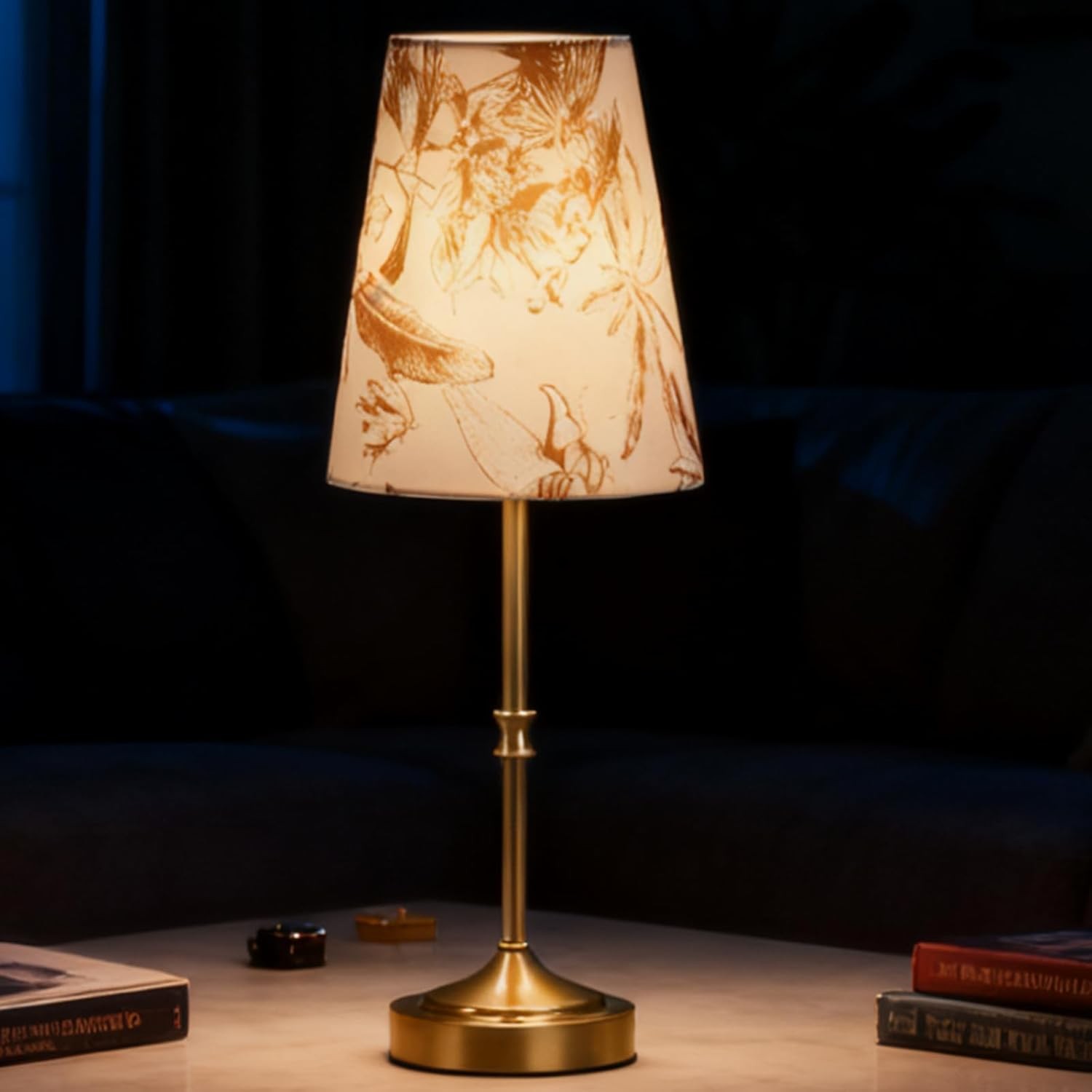 Cordless Table Lamp,5200mAh Rechargeable Battery Operated Lamp,3-Level Brightness Dimmable, Mid Century Modern Metal Ambient Lamps, Vintage Gold Lamps for Bedside, Retro Farmhouse Lamp