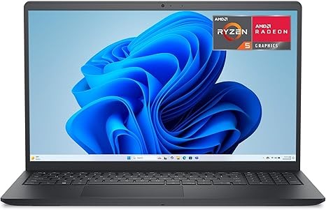 Dell 15 Laptop DC15255-15.6-inch FHD 120Hz Display, AMD Ryzen 5-7520U, 8GB LPDDR5 RAM, 512GB SSD, Radeon 610M Graphics, Windows 11 Home, Onsite Service - Carbon Black