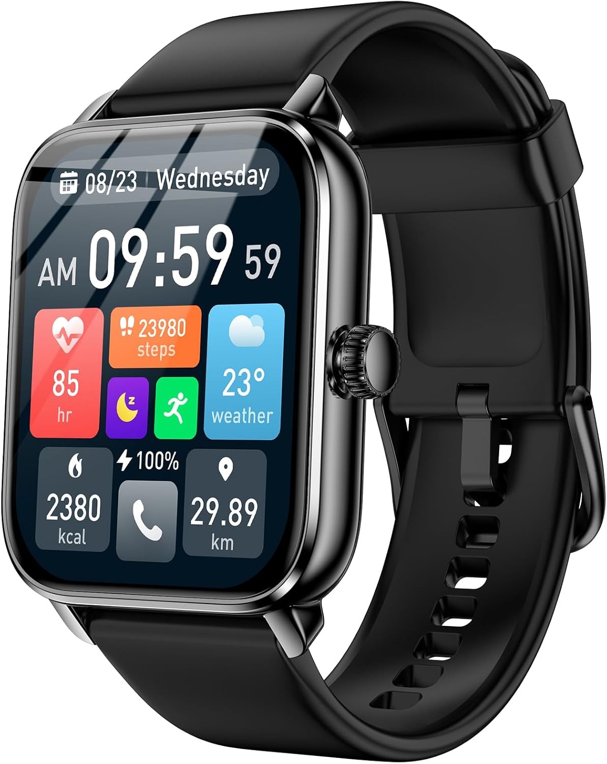 Smart Watches for Men Women with Alexa Built-in, Bluetooth Call, 1.85" HD Touchscreen, 120+ Sport Modes, IP68 Waterproof, 7-Day Battery, 24/7 Heart Rate & Sleep Monitor for Android iPhone