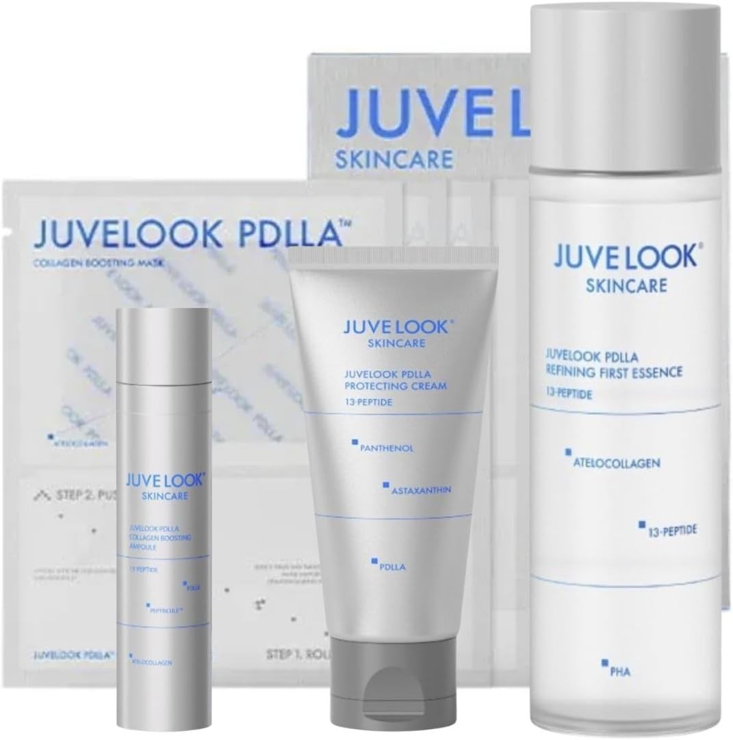 Juberk Skin Care, 4-Piece Set, Essence 5.1 fl oz (150 ml) + Beauty Serum 0.7 oz (20 g) + 4 Face Masks + Cream 1.7 fl oz (50 ml) Moisturizing, Korean Skin Care, Face Care