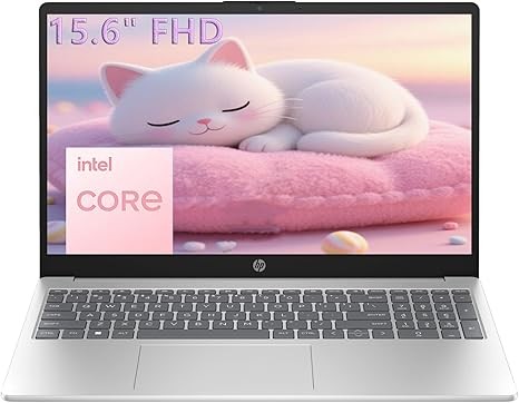 HP 15.6" FHD Laptop 2026 Edition with Copilot AI, 16GB RAM, 256GB SSD, Intel Processor, Long Battery Life, Lightweight 3.64 lbs, Microsoft 365, Windows 11 for Students & Office