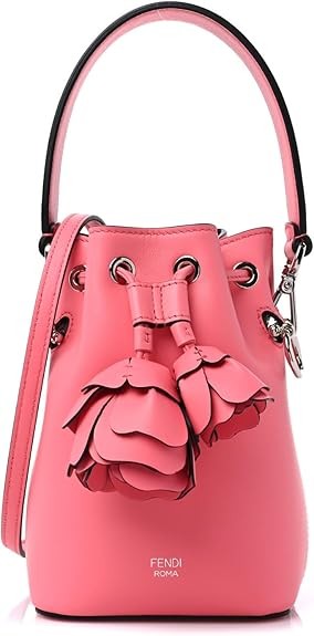 FENDI Calfskin F is 3D Flower Mini Mon Tresor Bucket Bag Pink 8BS010 New