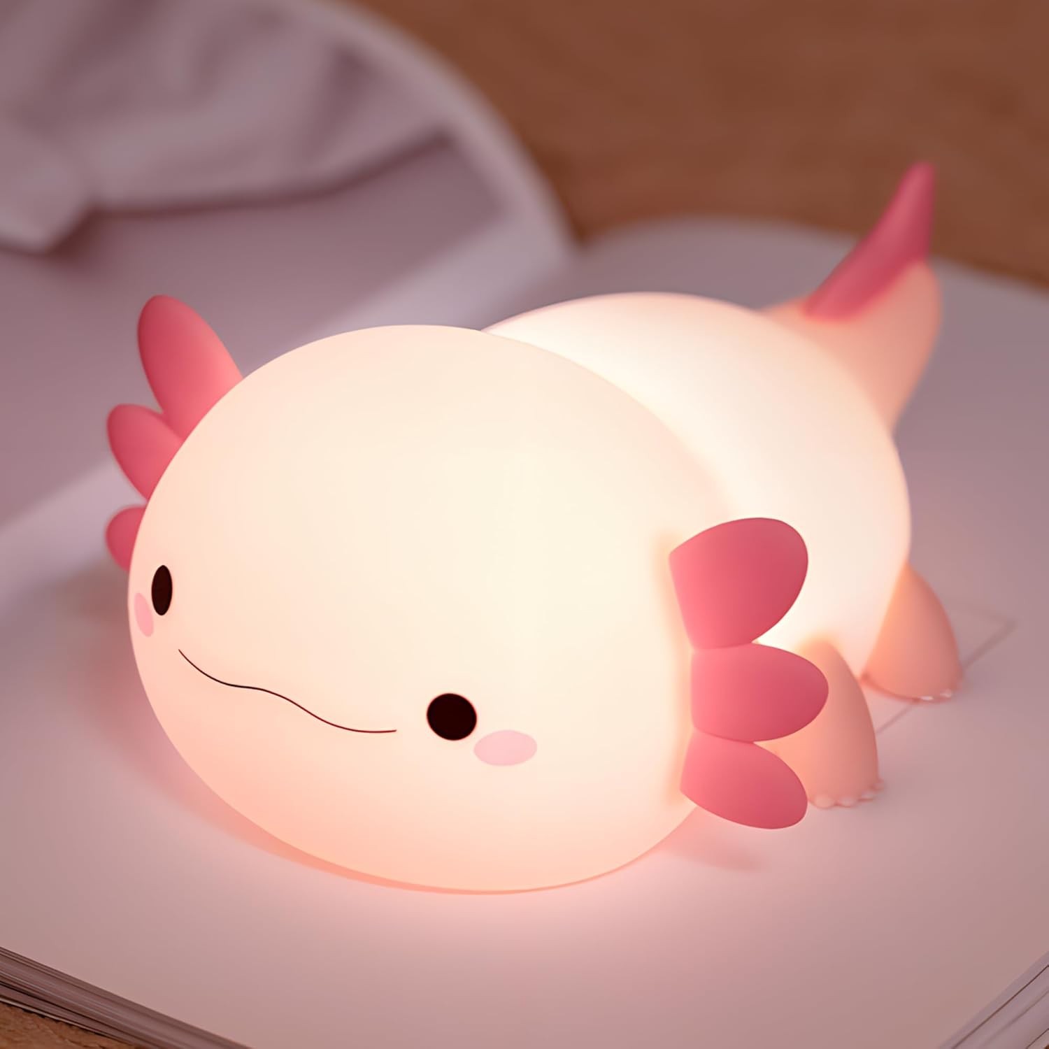 OkiyiD Axolotl Gifts, Cute Axolotl Night Light for Kids, Animal Silicone Nursery Night Lamp, Cute Room Decor Night Light for Kids Girls Boys Birthday Gifts