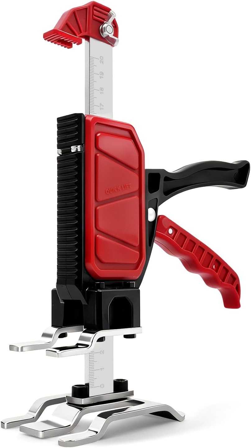 Arm Jack Construction Lifting Tool, Heavy Duty Cabinet Jack, Adjustable Furniture Lifter for Installing Cabinets, Doors, Glass – 440 lbs Load Capacity, with Scale (3.5" Height (Max Lift 9cm))
