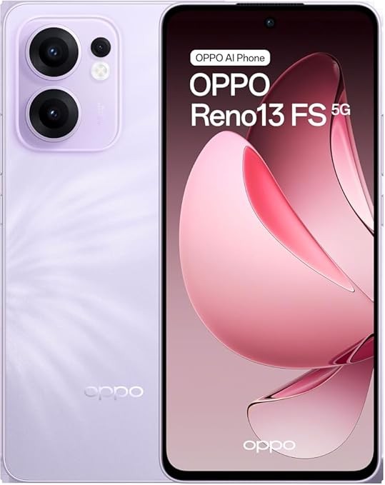 OPPO Reno13 FS Dual-SIM 512GB ROM + 12GB RAM (GSM Only | No CDMA) Factory Unlocked 5G Smartphone (Plume Purple) - International Version