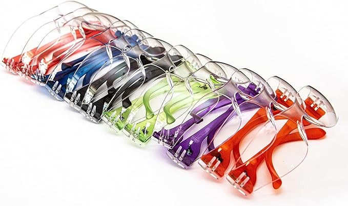 EyePRO Safety Glasses & Goggles Set, Clear Anti-Fog Lens, UV400 Protection, ANSI Z87.1 Certified, Adjustable, 6/12 Pack