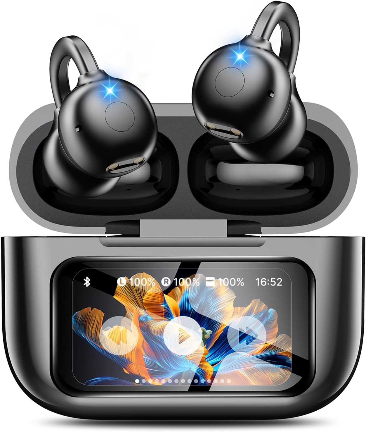 Bluetooth Wireless Earbuds, S10, Make Music More Freely With Smart Screen At Your Ears, Clear Sound Quality Surpasses Bone Conduction Earphones, Open Type, Bluetooth 5.4, UFT 3.0, Sound Leakproof, 500